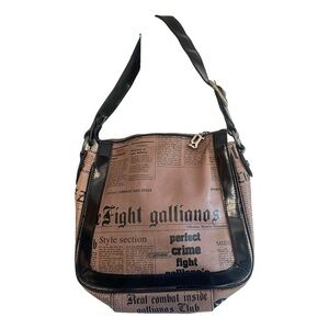 Galliano Leather News Paper print Women's Bag!!! Rare and Gorgeous!